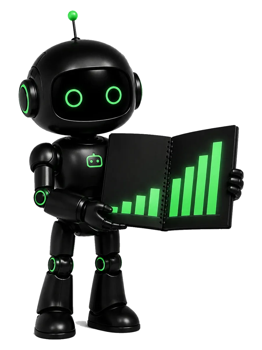 BMO mostrando un informe abierto con una grafica de barras verde